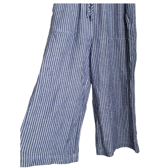 Thread & Supply Women's Linen Pants Sz Medium Wide Leg Elastic Waist Pockets - Picture 3 of 9